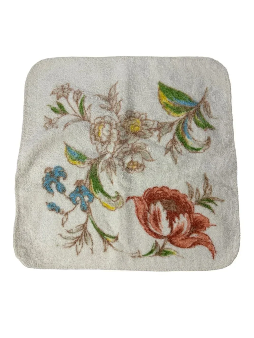 Vintage Springmaid Washcloths Set of 2 Floral Bath Towels Retro Cottagecore